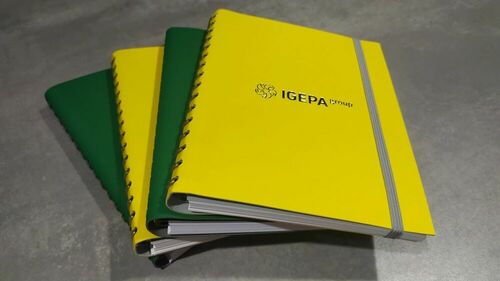 Custom made notebook with hidden spiral binding