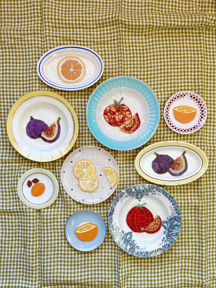 Assiettes murales "Trompe l'œil"