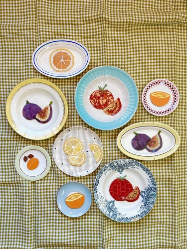 Assiettes murales "Trompe l'œil"