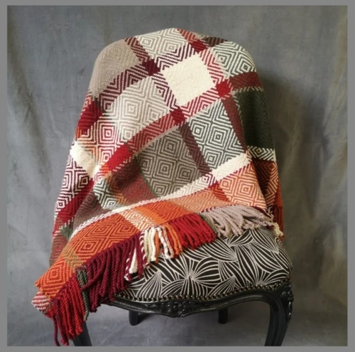 Plaid en Alpaga et Mérinos tissé à la main 