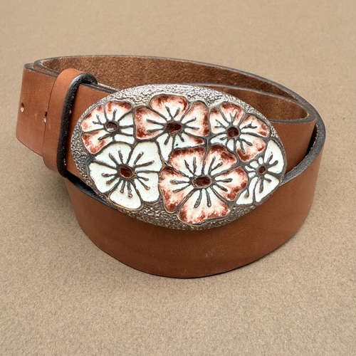 Boucle de ceinture Fleurs émaillées