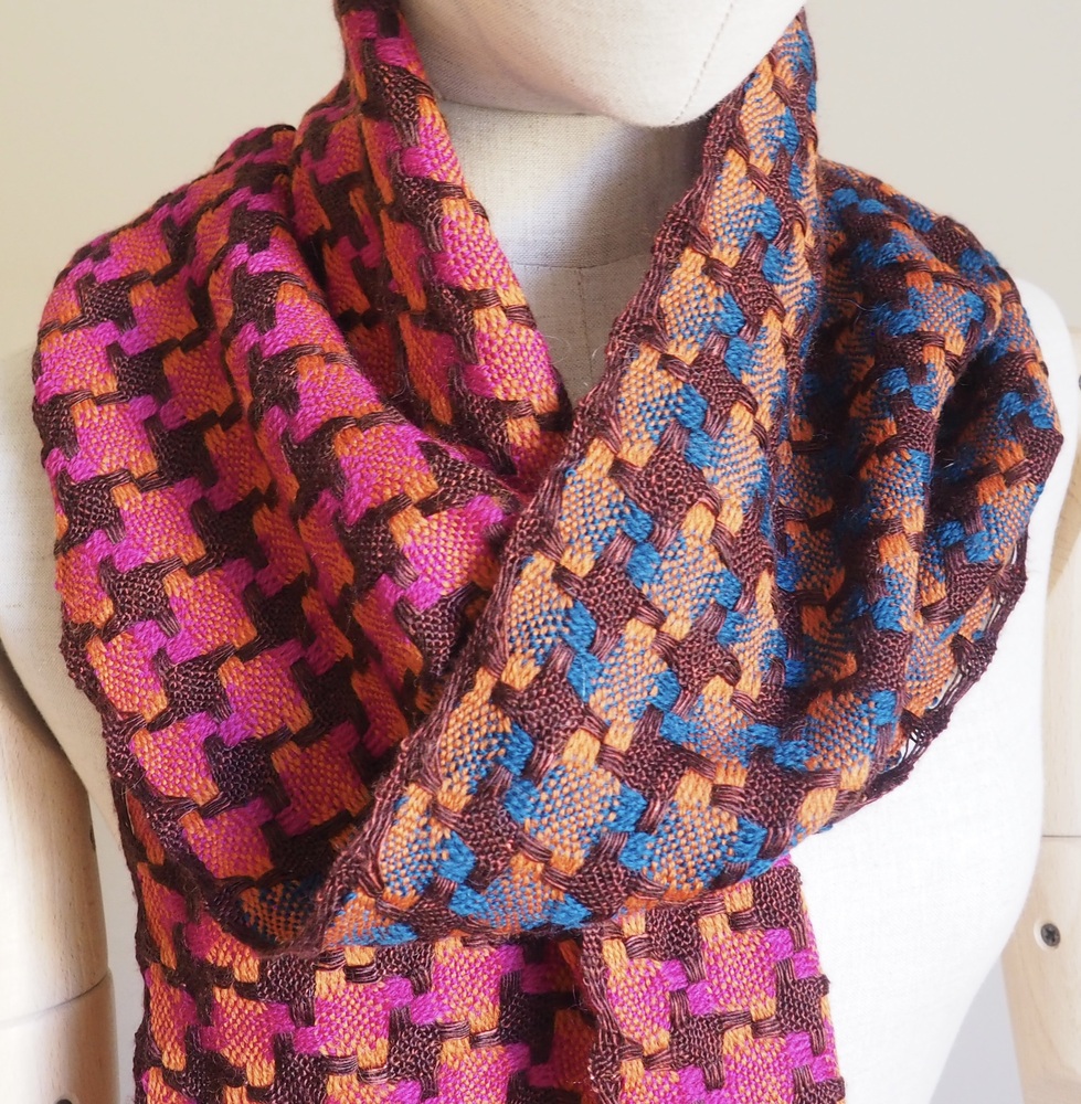 Écharpe laine, soie, alpaga "Moulins à vent"