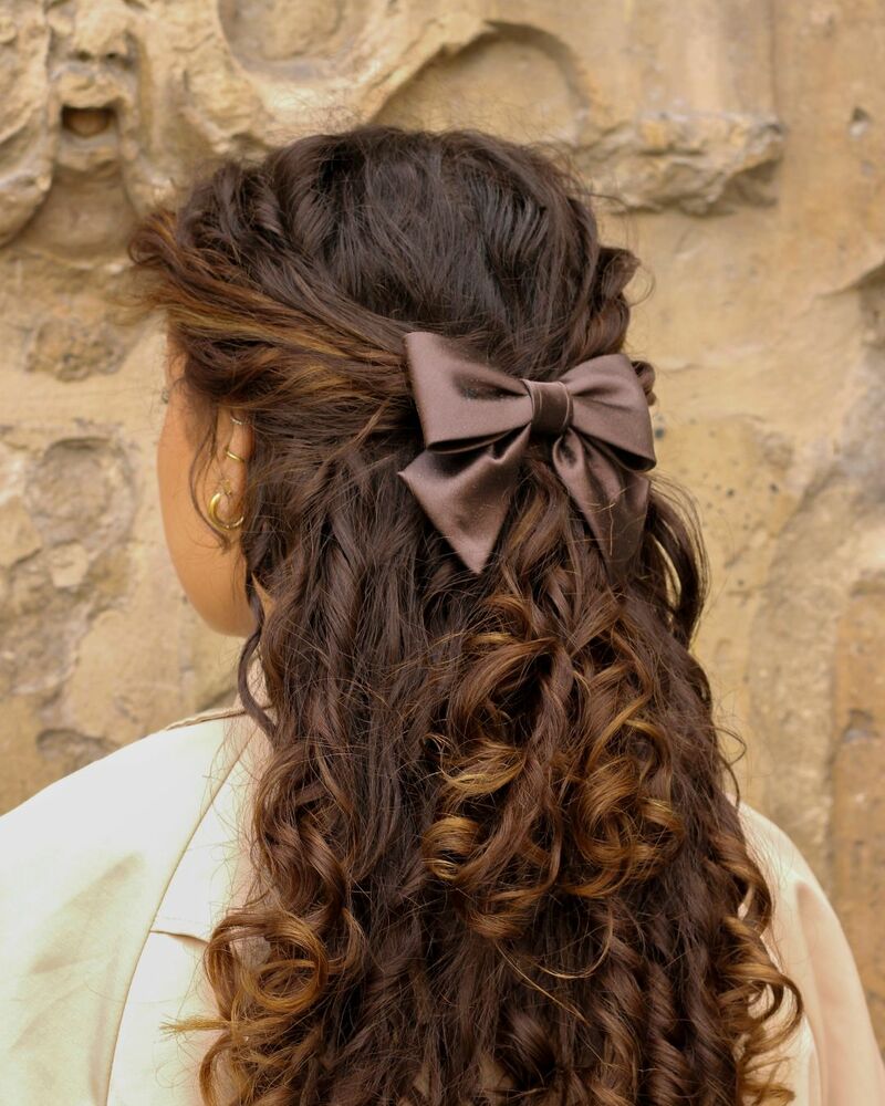 Barrette noeud soie EMILIE