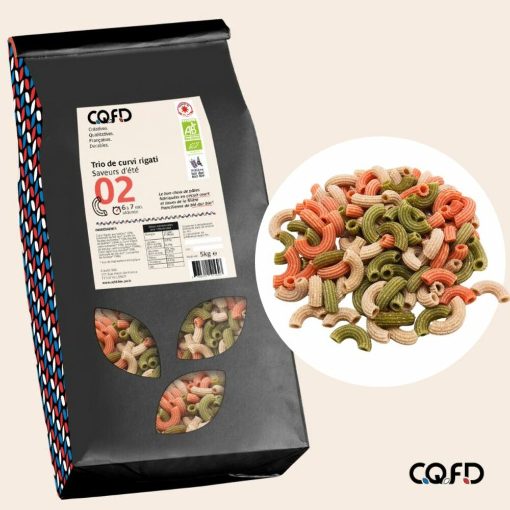 Trio de Curvi Rigati bio "Saveurs d'été" C.Q.F.D. - Sac 5kg (réf. 301021)
