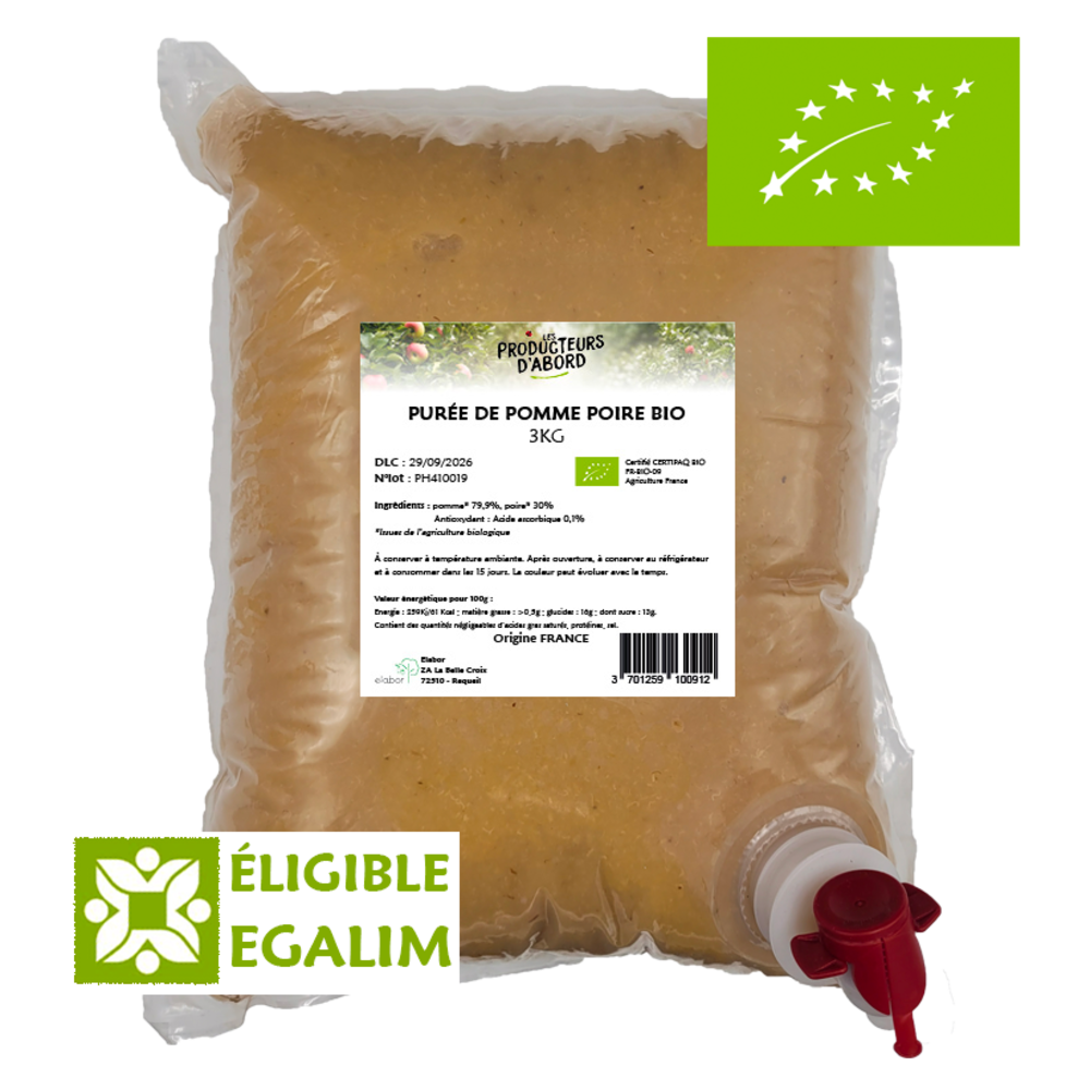 Purée de pomme poire BIO française