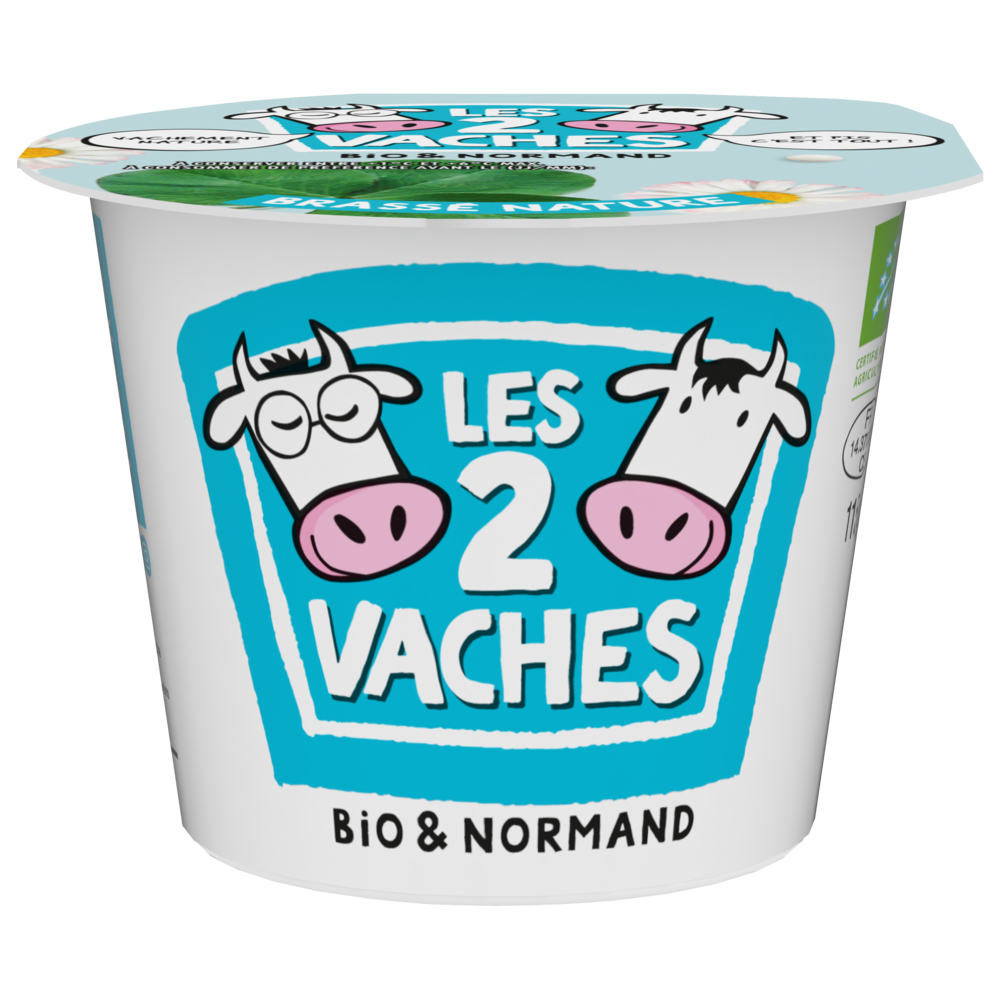 Yaourt brassé nature BIO LES 2 VACHES 115Gx4
