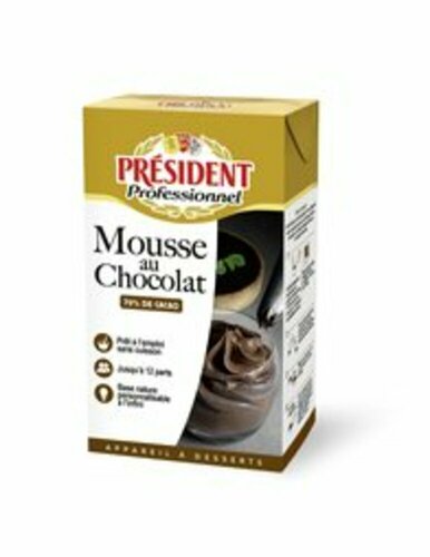 176967- Préparation à mousse au chocolat noir UHT 1 L Président Professionnel