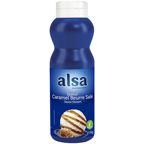 312942	Sauce dessert caramel beurre salé en flacon 1 kg ALSA