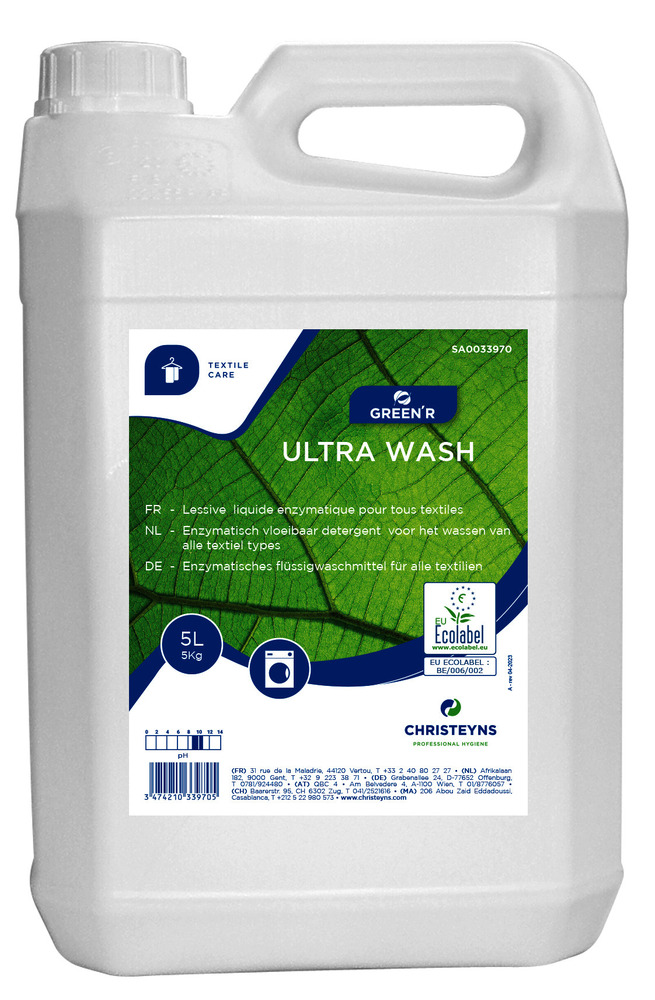 296700	DÉTERGENT ENZYMATIQUE ECOLOGIQUE GREEN'R ULTRA WASH 5L CHRISTEYNS