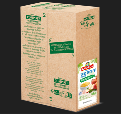 PURÉE POMME NATURE HVE SANS SUCRES AJOUTÉS ANDROS 1 x 10kg code pomona 287469