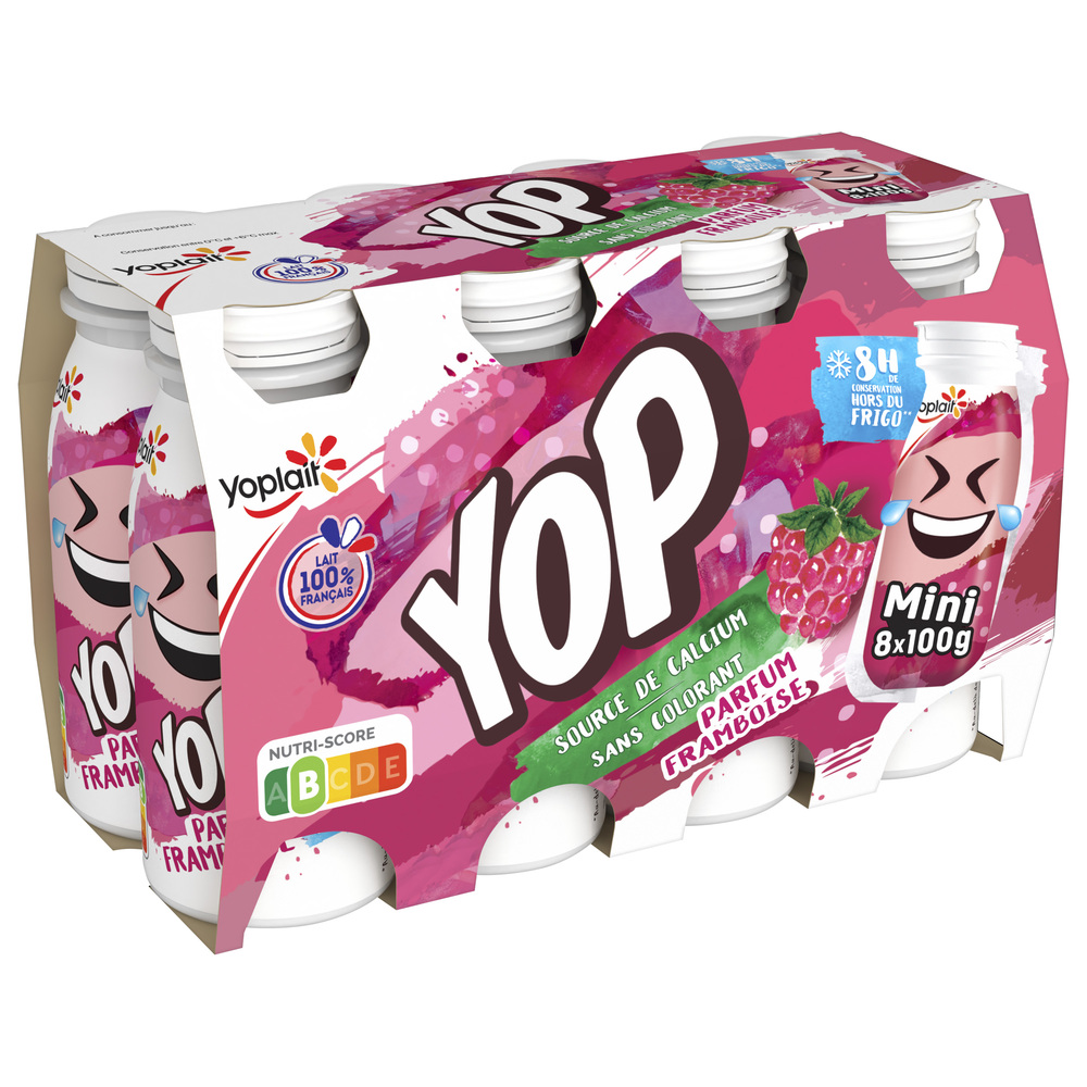 Mini Yop aromatisé framboise 100g x8