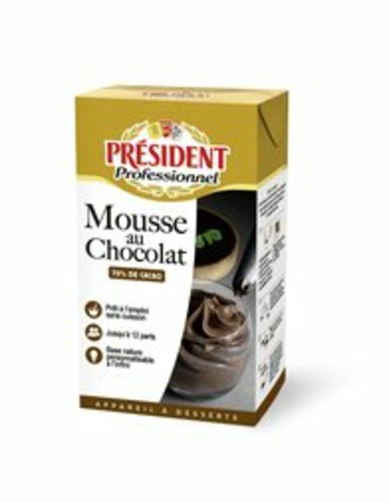 176967 - Préparation à mousse au chocolat noir UHT 1 L Président Professionnel 