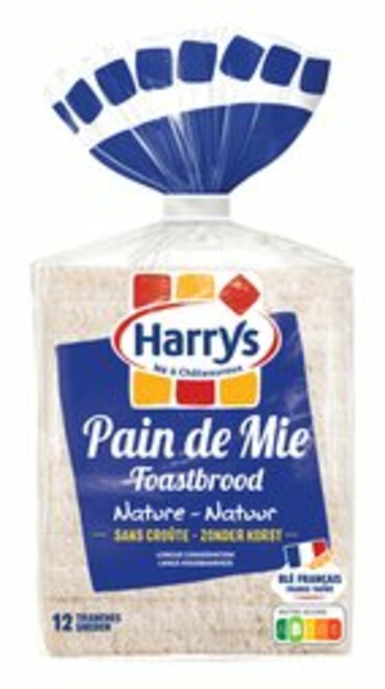 Pain de mie sans croute en tranches en paquet 500 g HARRYS