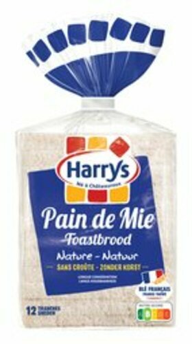 Pain de mie sans croute en tranches en paquet 500 g HARRYS