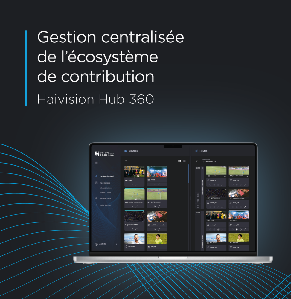 Hub 360 : Contrôle principal et gestion dans le cloud des dispositifs de contribution en direct.