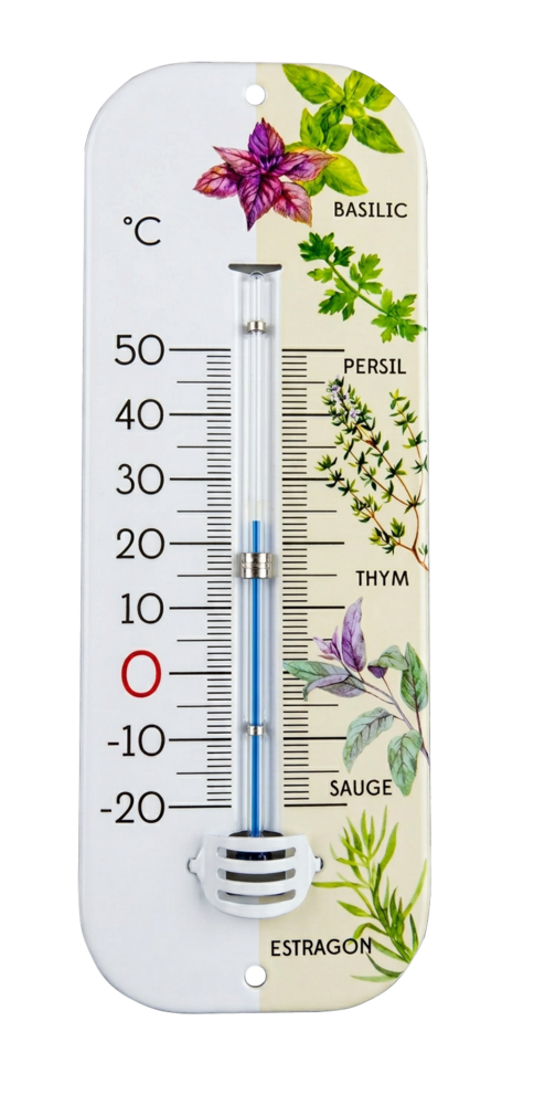 THERMOMETRE EN METAL DECOR AROMATES 19CM