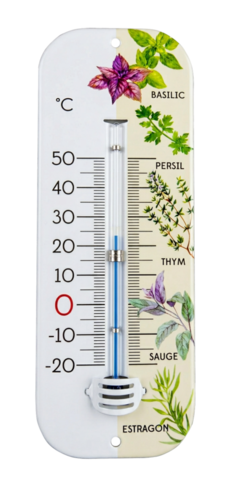 THERMOMETRE EN METAL DECOR AROMATES 19CM