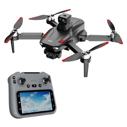 Drone d'Inspection et de Loisirs_Caméra Gimbal 3 axes Capteur 360° 8K HD Avec Télécommande écran 4,5’’ (11,4 cm) – Sangle Tour de Cou Incluse  + piste d'attérissage + 2 batteries Sacoche de transport