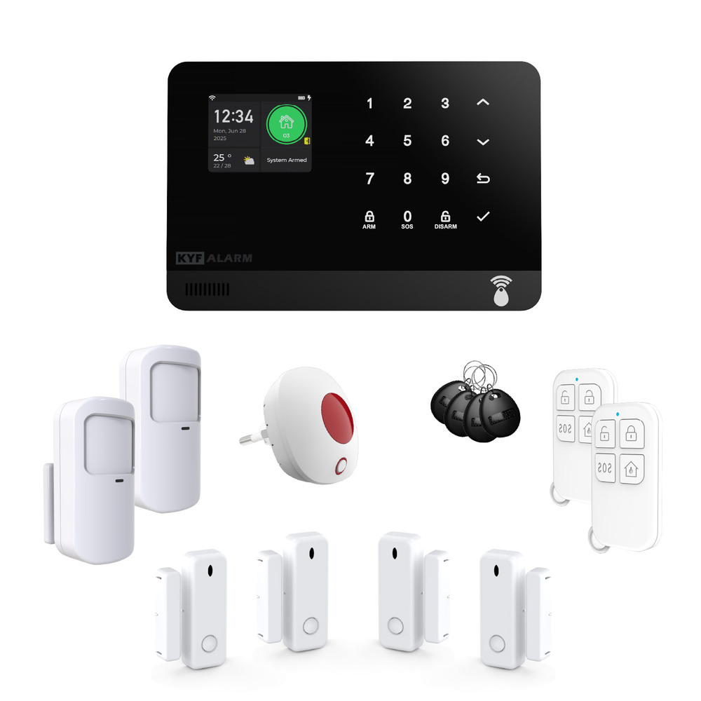 Sécurité intelligente évolutive : Système d'alarme connecté Wifi et/ou 4G - Détection d’ouverture & de mouvement - Transmetteur GSM vocal - Compatible Alexa & Google