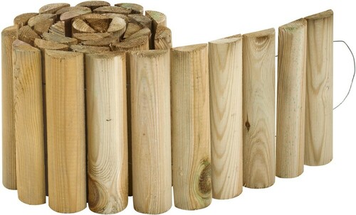 Bordure à dérouler "WITTEL" 1/2 rondins ⌀5 x 20 x 180 cm