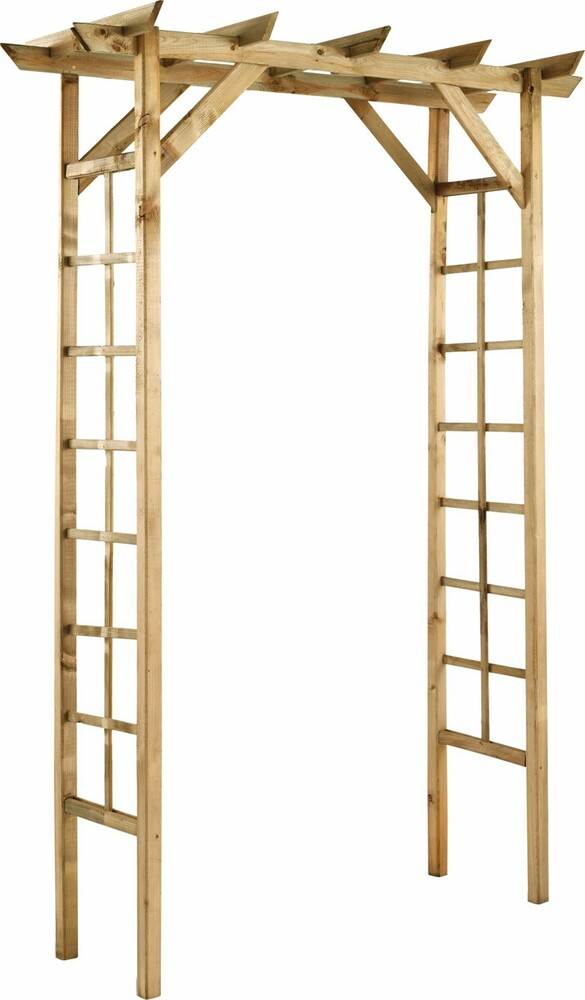 Pergola ROSA droite treillis, L140 x H 214 x P 60 cm, passage 100 cm