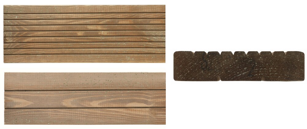 Plancher pin brun 2,8 x 12 x 240 cm