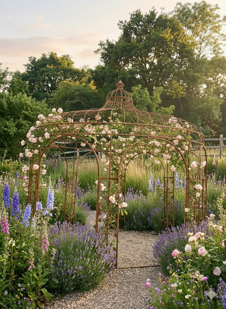 Gloriette Elena fer rouille 337x337x351cm