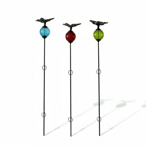 Ensemble 3 tuteurs boule papillon 8x135cm