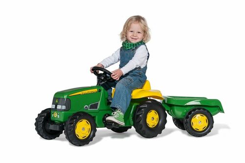 Tracteur Rollykid John Deere et sa remorque
