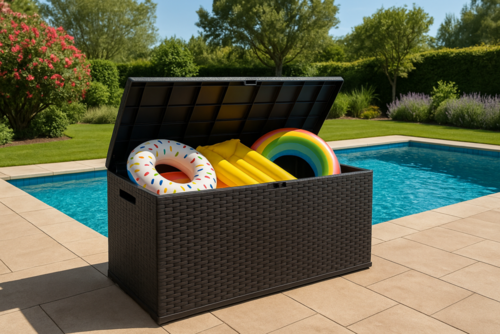 Malle de rangement 350 litres design rattan