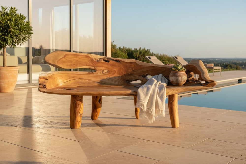 Banc en racine de teck - DecoIndo