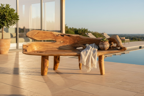 Banc en racine de teck - DecoIndo