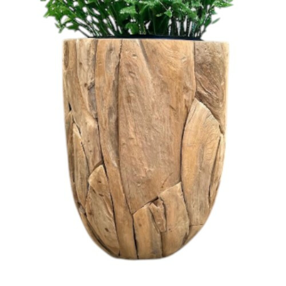 Cache pot en racine de teck - DecoIndo
