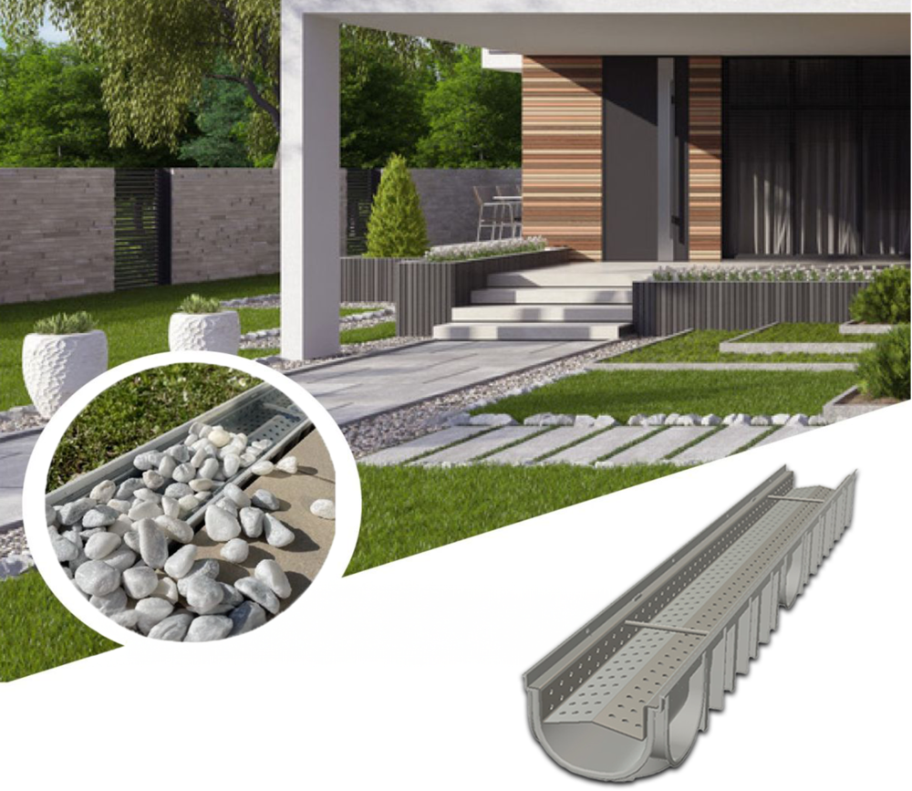 ACO Stone - Caniveau en PE-PP pour vos aménagements extérieurs personnalisés