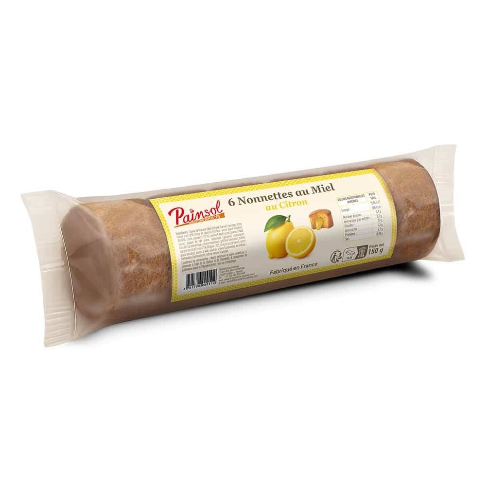 Nonnettes au miel fourrées citron – Rouleau de 6 – 150 g – PAINSOL