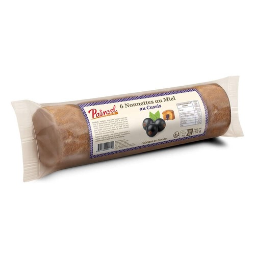 Nonnettes au miel fourrées cassis – Rouleau de 6 – 150 g – PAINSOL