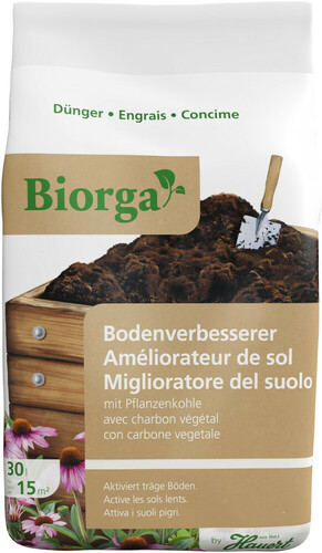 Biorga Améliorateur de sol avec charbon végétal