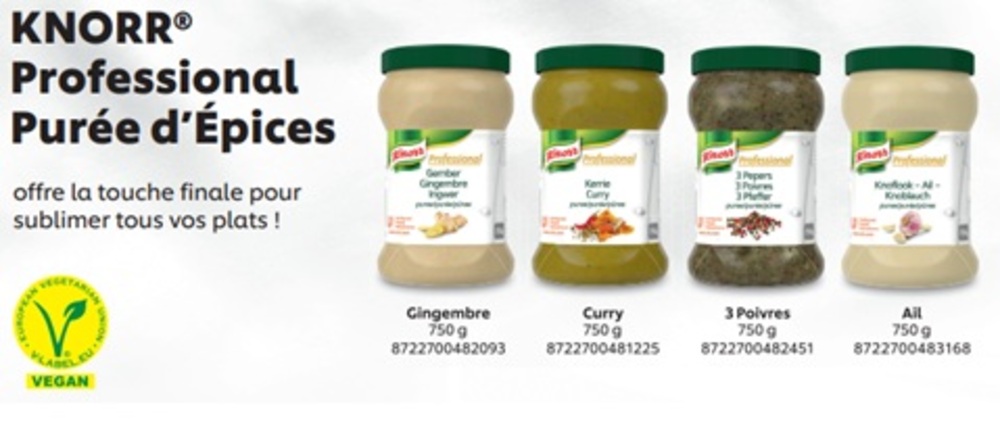 Knorr Professional Purée de 3 poivres 750g - code 302358