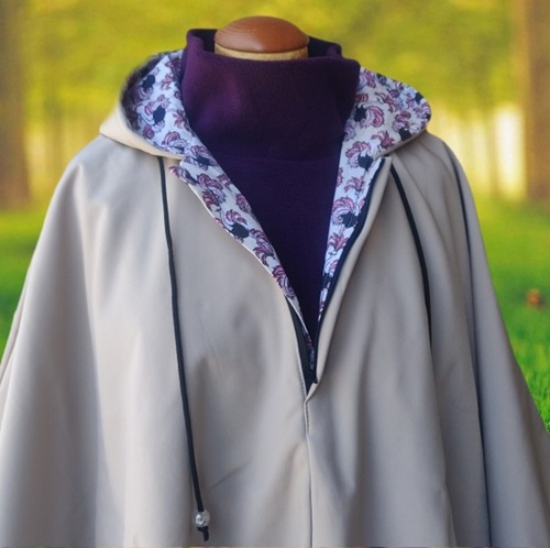 DUO cape imperméable zippée, capuche intégrée + polaire