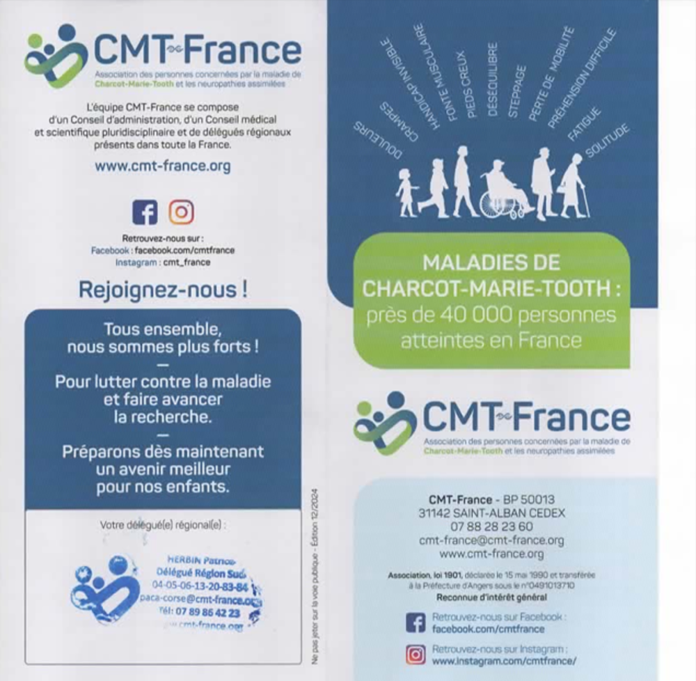 FLYER CMT pour information de la Maladie de Charcot Marie Tooth