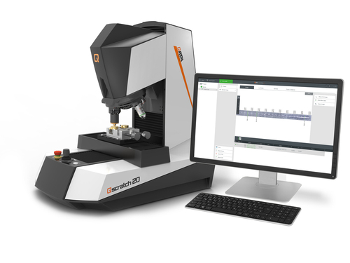 Trois appareils en un: DUROMÈTRE, TESTEUR DE RAYURES, MICROSCOPE