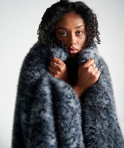 Plaid Fausse Fourrure - Nuit fauve