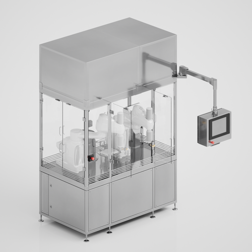 Robot module for aseptic filling and capping