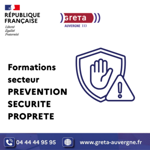 Formations secteurs sécurité propreté