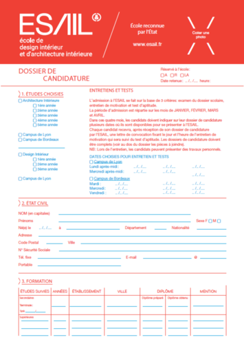 Dossier de candidature