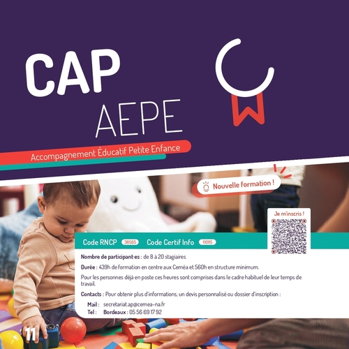 CAP AEPE: Accompagnement Educatif Petite Enfance