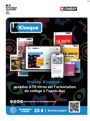 le kiosque en ligne pour feuilleter toutes les publications de l'Onisep pour 25 euros pendant 3 mois