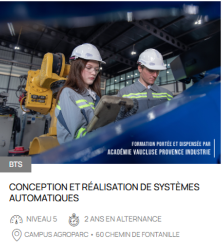 BTS Conception et réalisation de systèmes automatiques