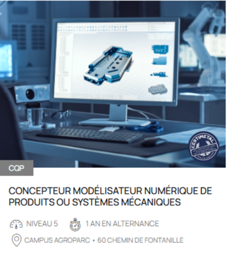 CQP Concepteur modélisateur numérique de produits ou systèmes mécaniques