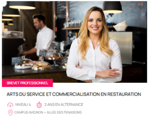 BREVET PROFESSIONNEL ARTS DU SERVICE ET COMMERCIALISATION EN RESTAURATION